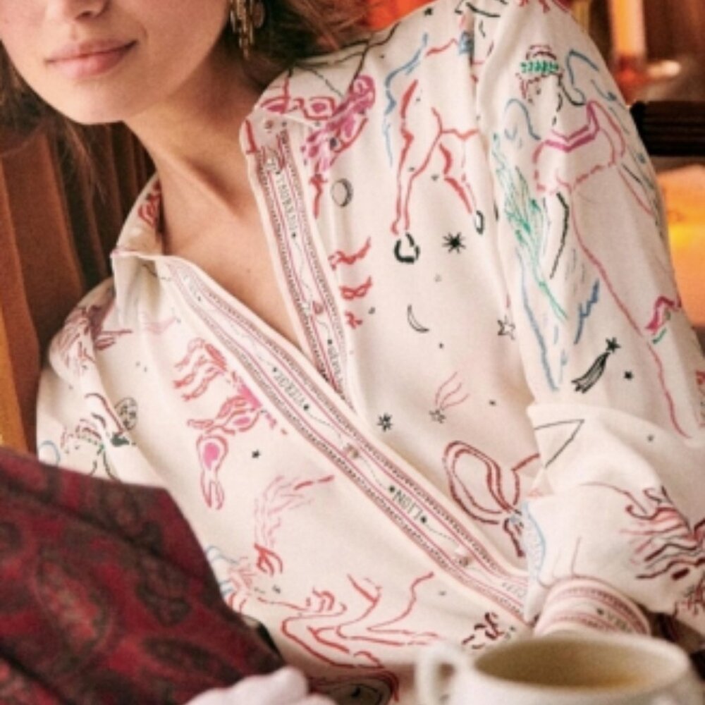 RARE Silk Ann Zodiac Shirt